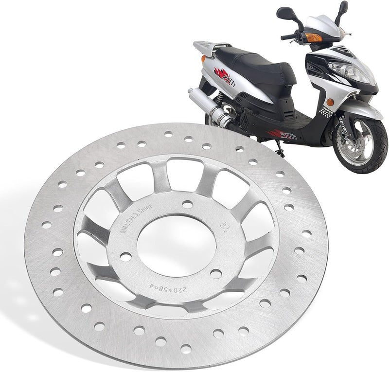Minho 220mm Front Brake Disc Rotor with 3 Bolt Pattern in Aluminum Alloy Fit for Chinese 4-stroke GY6 150cc Scooter Mopeds Jonway, Right Side - Image 3
